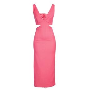 Bardot Bianca Cut out Midi Dress fuschia pink